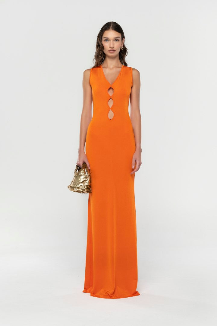 Orange Maxi Dress Basak Couture Orange Maxi Dress Basak Couture