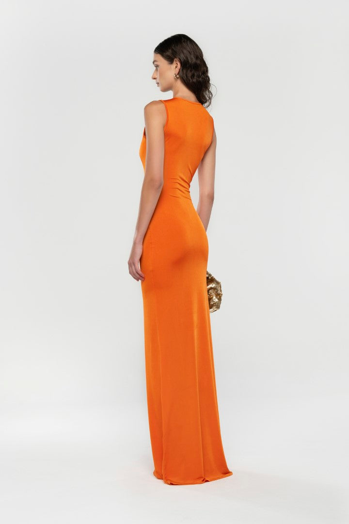 Orange Maxi Dress Basak Couture Orange Maxi Dress Basak Couture