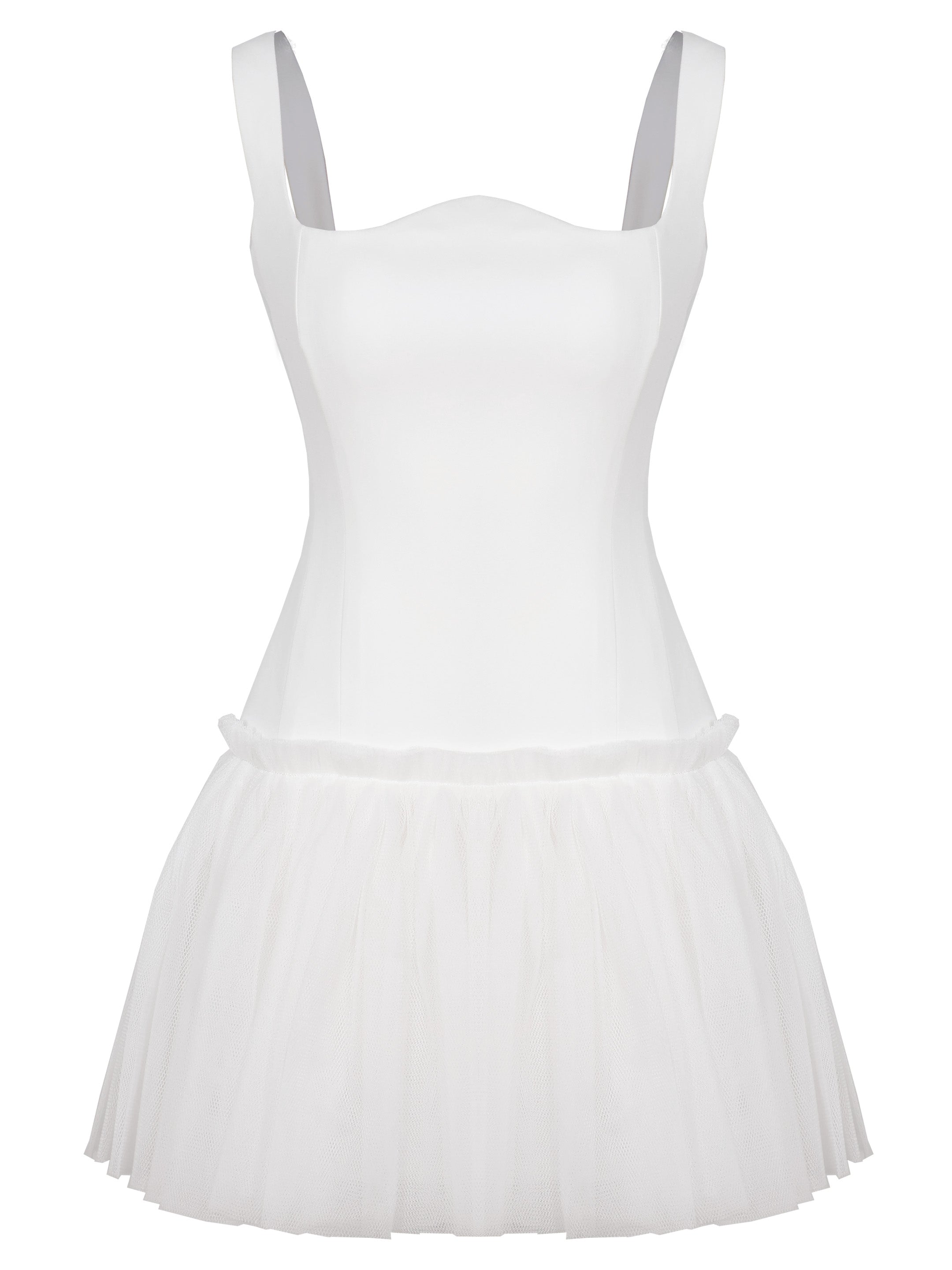 TULLE WHITE MINI DRESS