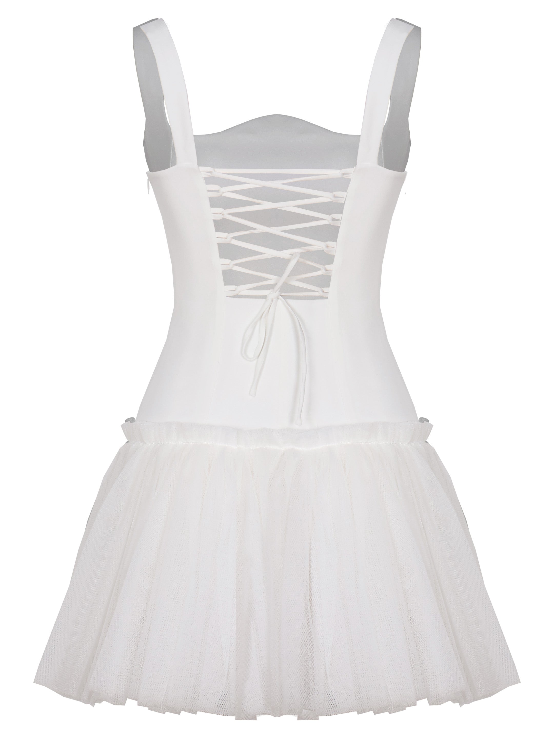 TULLE WHITE MINI DRESS